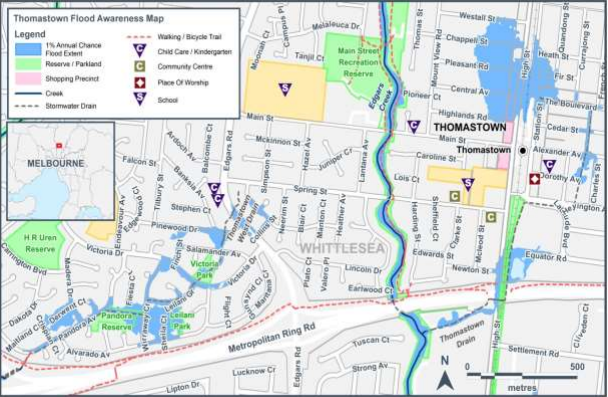 Thomastown and Lalor Local Flood map