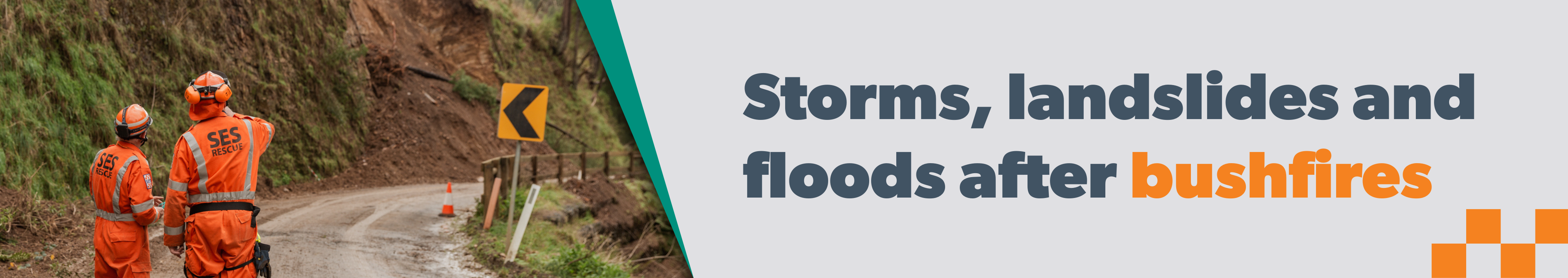 Storms, landslides and floods after bushfires banner