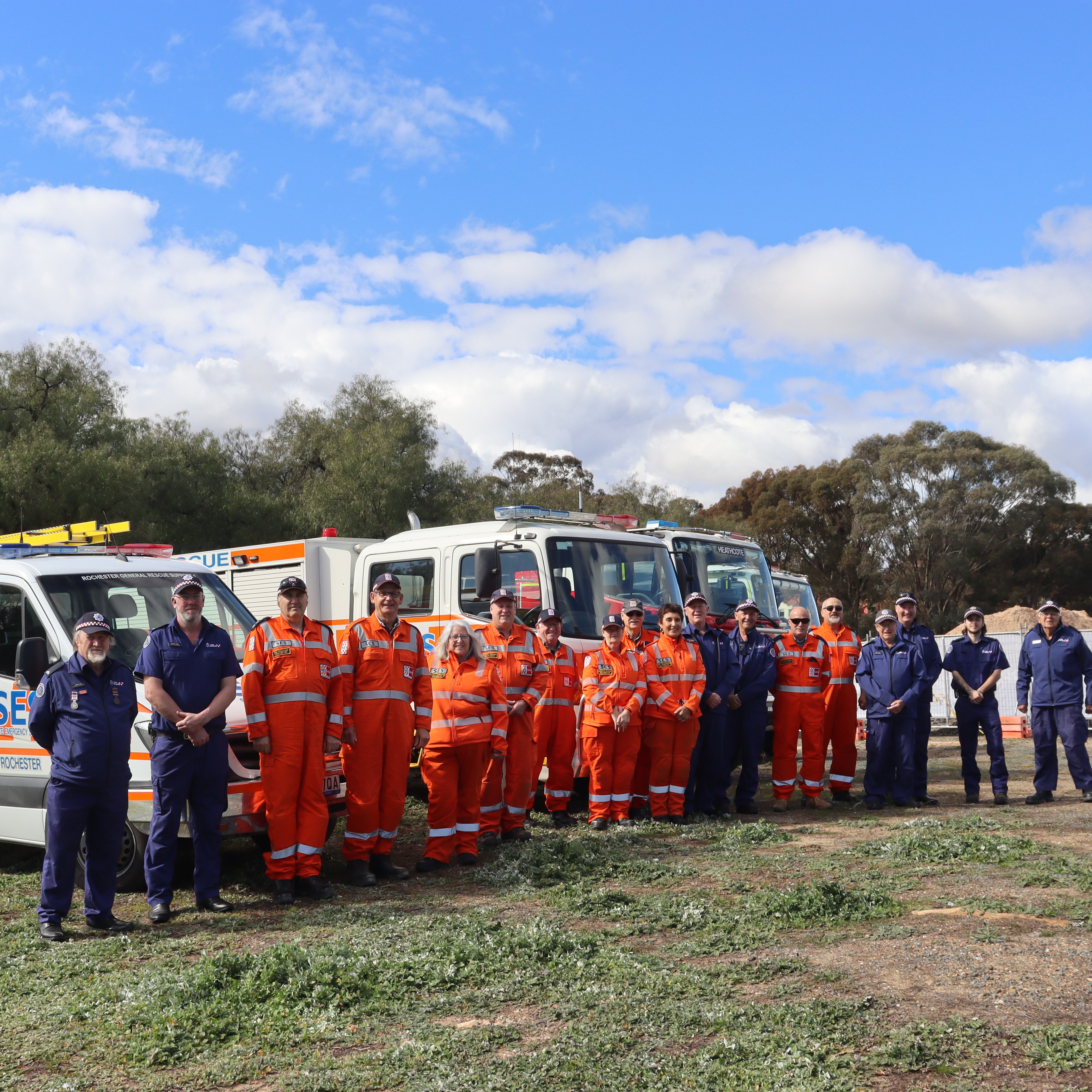 VICSES volunteers from Heathcote and Rochester Units attending new emergency services hub construction opening, along with Greg Swindells, the Deputy Chief Officer for Western Region, and acting CEO Debbie Mann