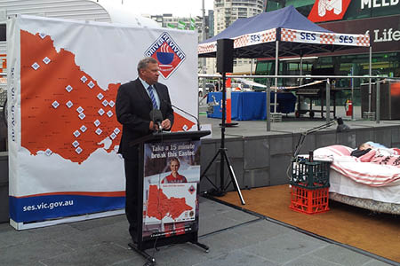 Minister Wells Launches Driver Reviver for Easter at Federation Square on 16 April 2014