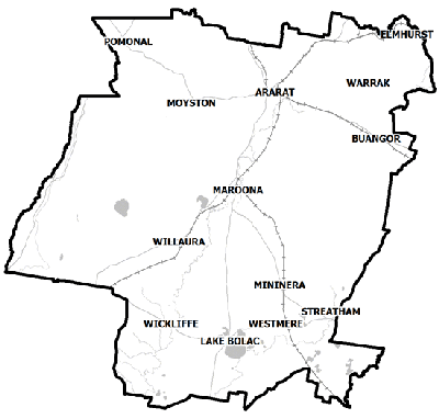 Ararat Rural City municipal map