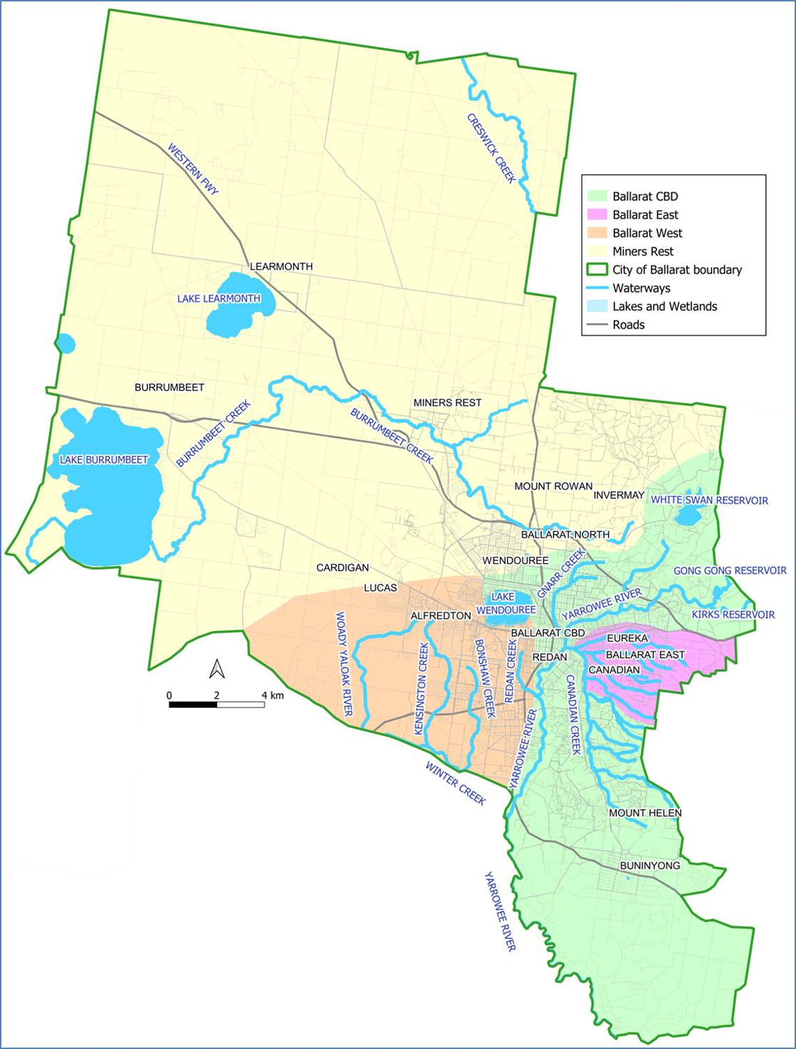 Ballarat Council municipal map.