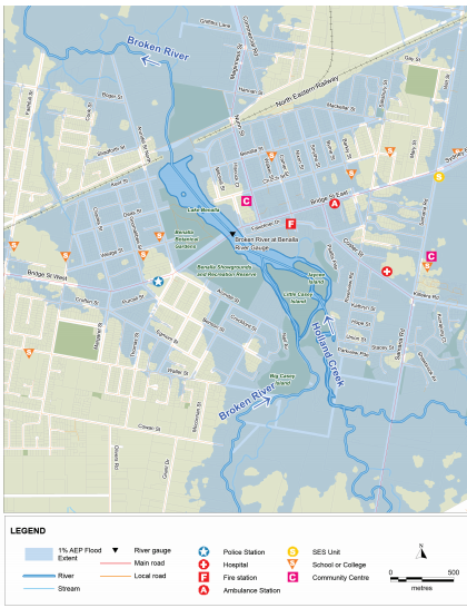 Benalla Flood guide map