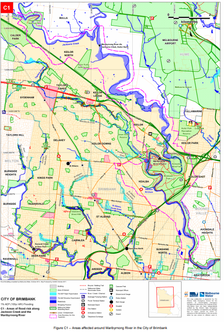 Areas of flood risk Brimbank