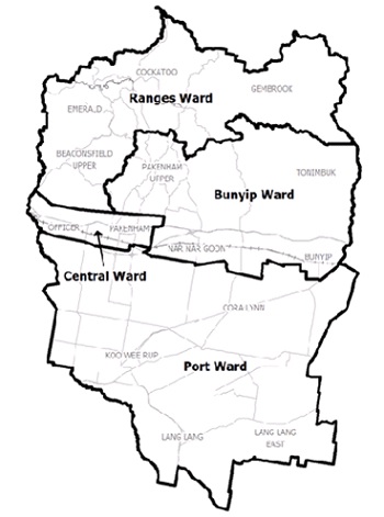 Cardinia Shire Council Municipal Map.
