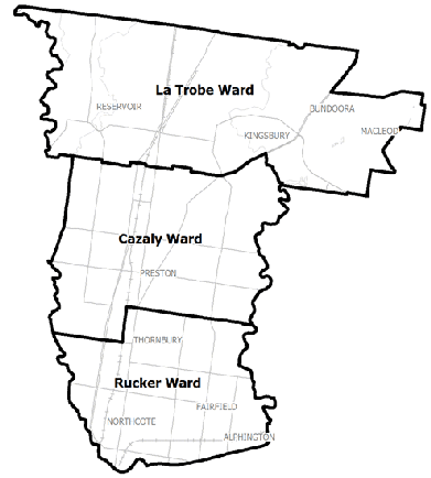 Darebin council municipal map