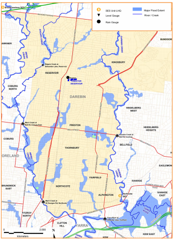 potential flood area Darebin