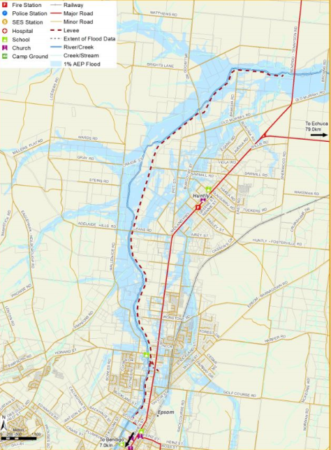 Epsom, Huntly and Ascot flood map