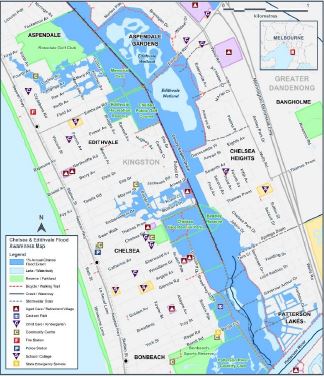 Aspendale to Bonbeach flood map