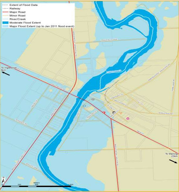 Bridgewater flood water guide map