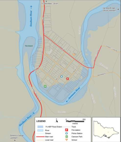 Jamieson expected flood guide map.
