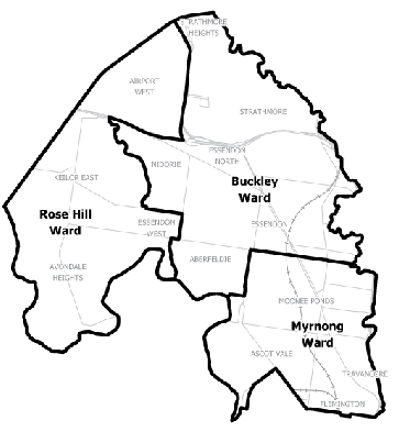 Moonee Valley municipal map.