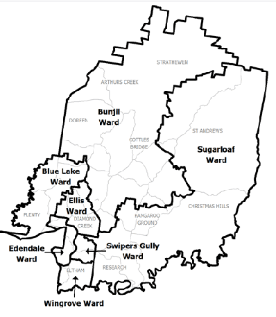 Nilumbik city council municipal map