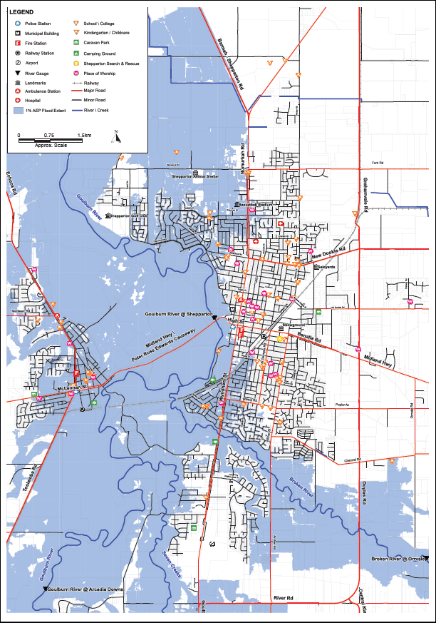 Maroopna Flood map