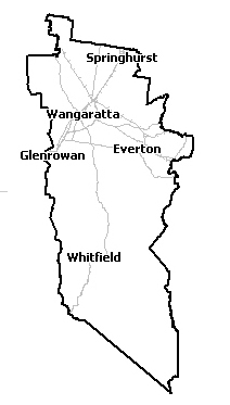 Rural city of wangaratta municipal map