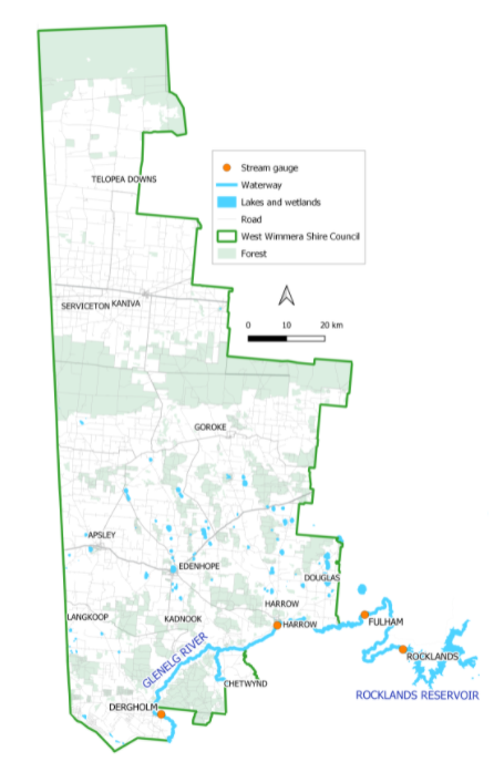 West Wimmera Shire Council municipal map.