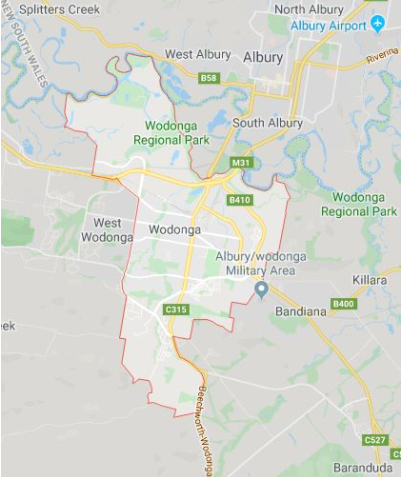 Wodonga municipal map
