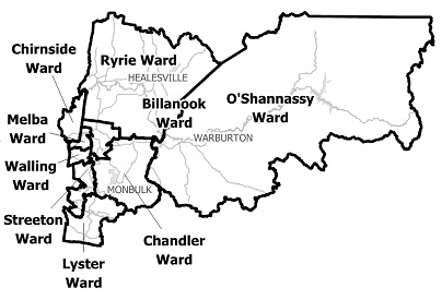 Yarra ranges municipal map