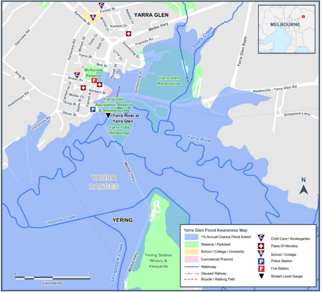 Yarra Glen flood map