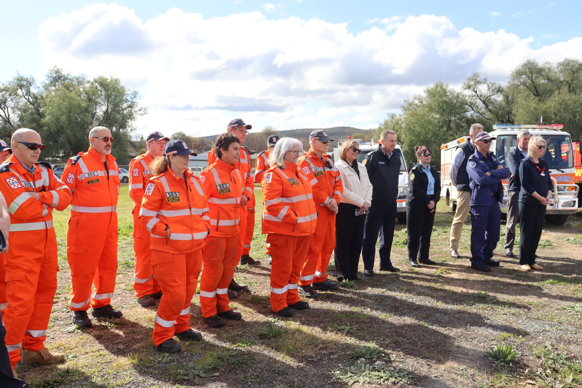 VICSES volunteers from the Heathcote and Rochester units at the opening of the new emergency services hub with Deputy Chief Officer Western Region Greg Swindells and Acting CEO Debbie Mann.